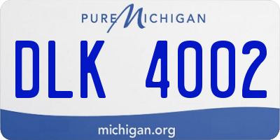 MI license plate DLK4002