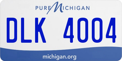 MI license plate DLK4004