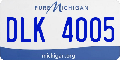 MI license plate DLK4005