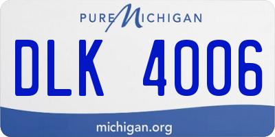 MI license plate DLK4006