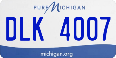 MI license plate DLK4007