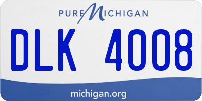 MI license plate DLK4008