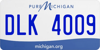 MI license plate DLK4009