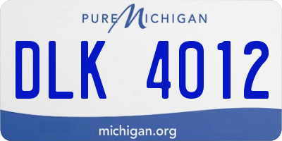 MI license plate DLK4012