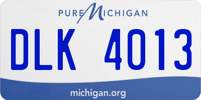 MI license plate DLK4013