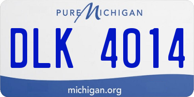 MI license plate DLK4014