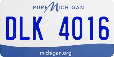 MI license plate DLK4016