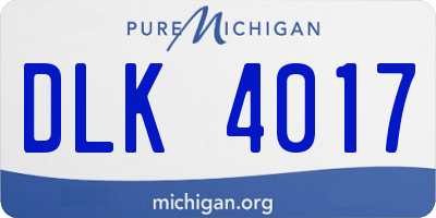 MI license plate DLK4017