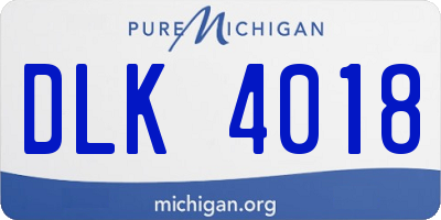 MI license plate DLK4018