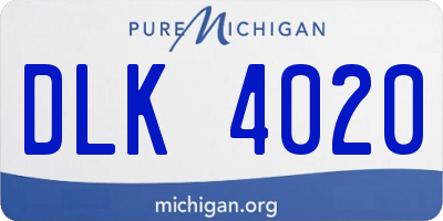 MI license plate DLK4020