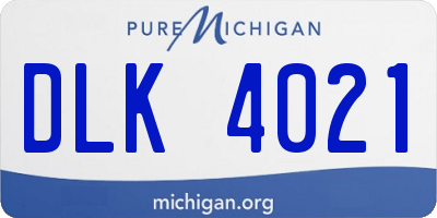 MI license plate DLK4021