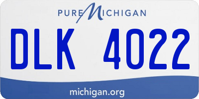 MI license plate DLK4022