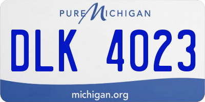 MI license plate DLK4023