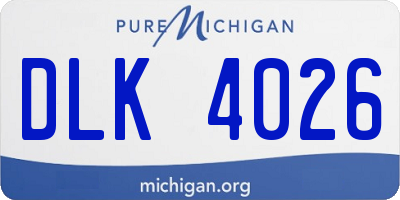 MI license plate DLK4026