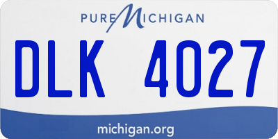 MI license plate DLK4027