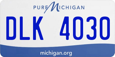 MI license plate DLK4030