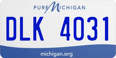 MI license plate DLK4031