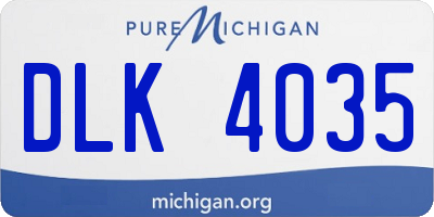 MI license plate DLK4035