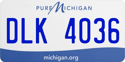 MI license plate DLK4036