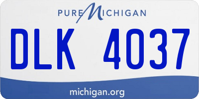 MI license plate DLK4037