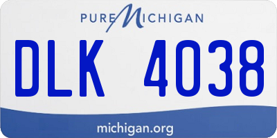 MI license plate DLK4038