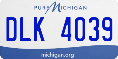 MI license plate DLK4039