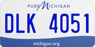 MI license plate DLK4051