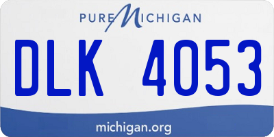 MI license plate DLK4053