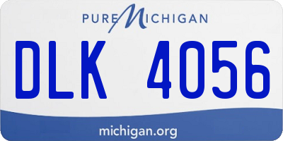 MI license plate DLK4056