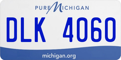 MI license plate DLK4060