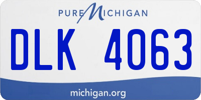 MI license plate DLK4063