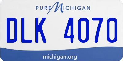 MI license plate DLK4070