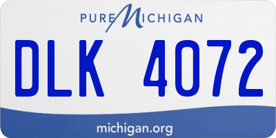 MI license plate DLK4072