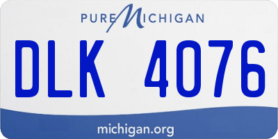 MI license plate DLK4076