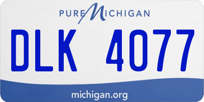 MI license plate DLK4077