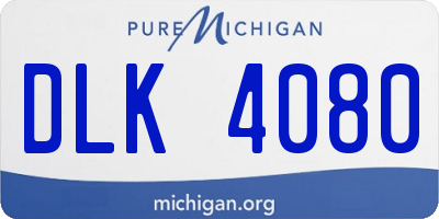 MI license plate DLK4080