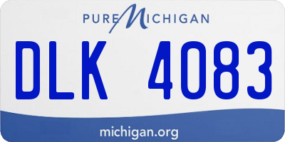 MI license plate DLK4083