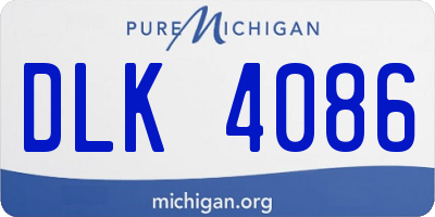 MI license plate DLK4086