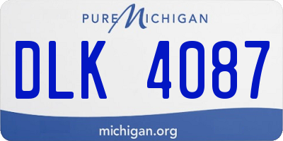 MI license plate DLK4087