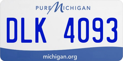 MI license plate DLK4093