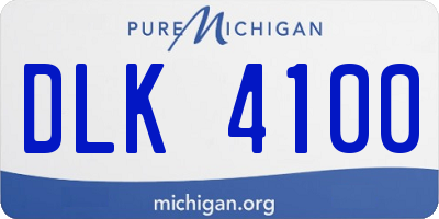 MI license plate DLK4100