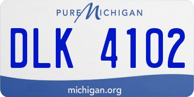 MI license plate DLK4102