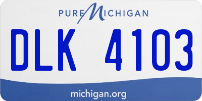 MI license plate DLK4103