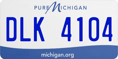 MI license plate DLK4104