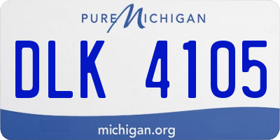 MI license plate DLK4105