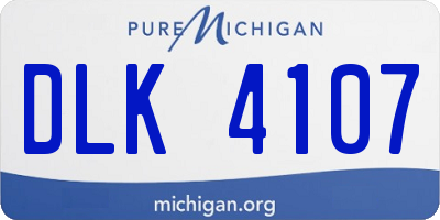 MI license plate DLK4107