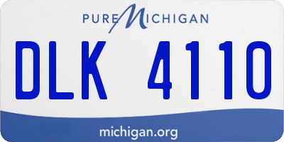 MI license plate DLK4110