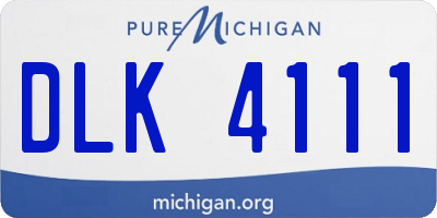 MI license plate DLK4111