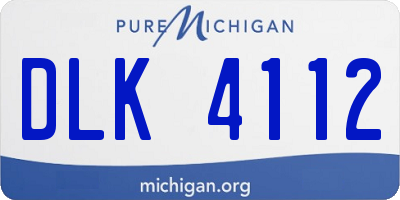 MI license plate DLK4112