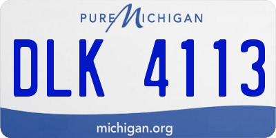 MI license plate DLK4113